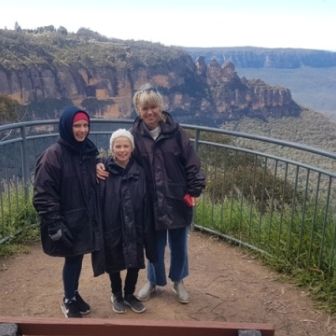 Amanda, Edie, Lucy On Their Blue Mountain Trike Tour