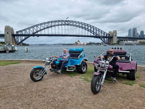 Wild ride australia trike tour motorcycle tour sydney harbour bridge north sydney luna park