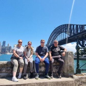 Barry, Stacey, Cody & Madi Enjoying a Sydney Sights Bondi Beach Trike Tour