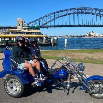 Tyrone Annabel Tahlia enjoying our 30 minute Sydney Harbour Bridge Trike Tour